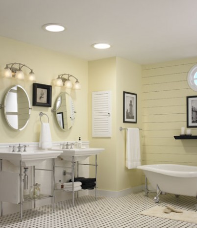 skylight yellow bathroom